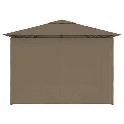 Gazebo da Giardino con Tende 4x3 m Grigio Talpa 180 g/m² | homemem39