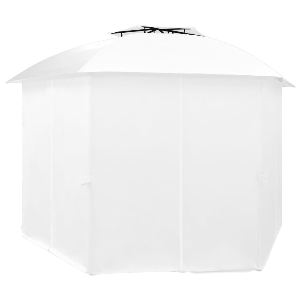 Gazebo da Giardino con Tende 360x312x265 cm Bianco 180 g/m² | homemem39