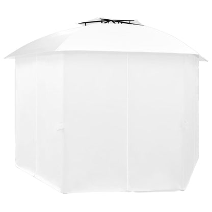 Gazebo da Giardino con Tende 360x312x265 cm Bianco 180 g/m² | homemem39