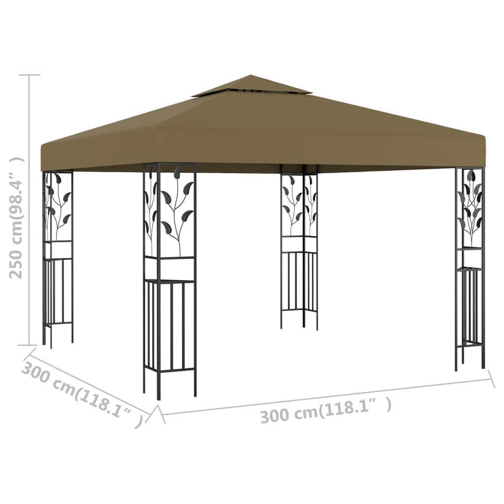 Gazebo 3x3 m Grigio Talpa 180 g/m² | homemem39
