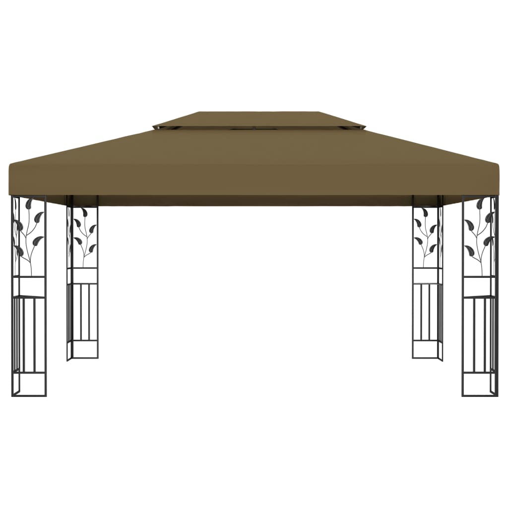 Gazebo con Tetto Doppio 3x4 m Grigio Talpa 180 g/m² | homemem39