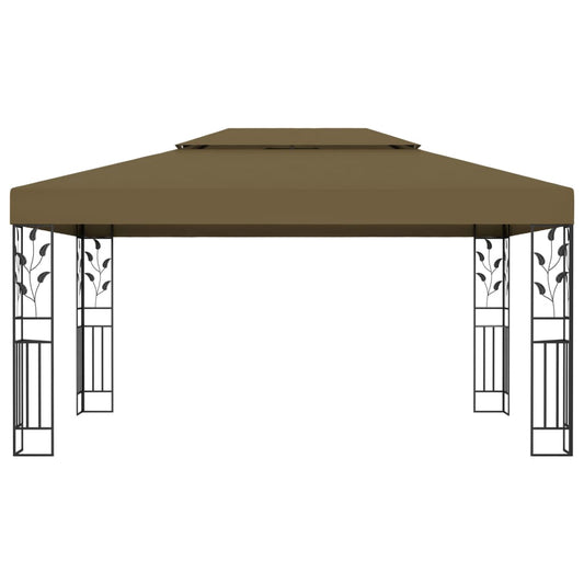 Gazebo con Tetto Doppio 3x4 m Grigio Talpa 180 g/m² - homemem39