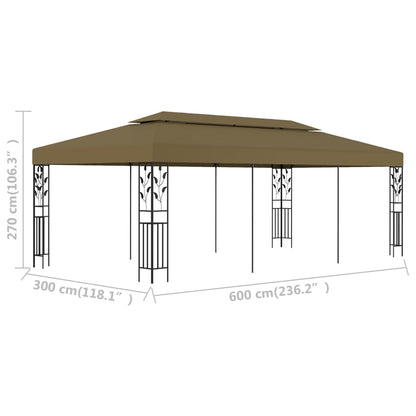 Gazebo 6x3 m Grigio Talpa 180 g/m² | homemem39