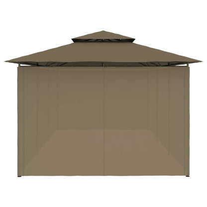 Gazebo con Tende 600x298x270 cm Grigio Talpa 180 g/m²