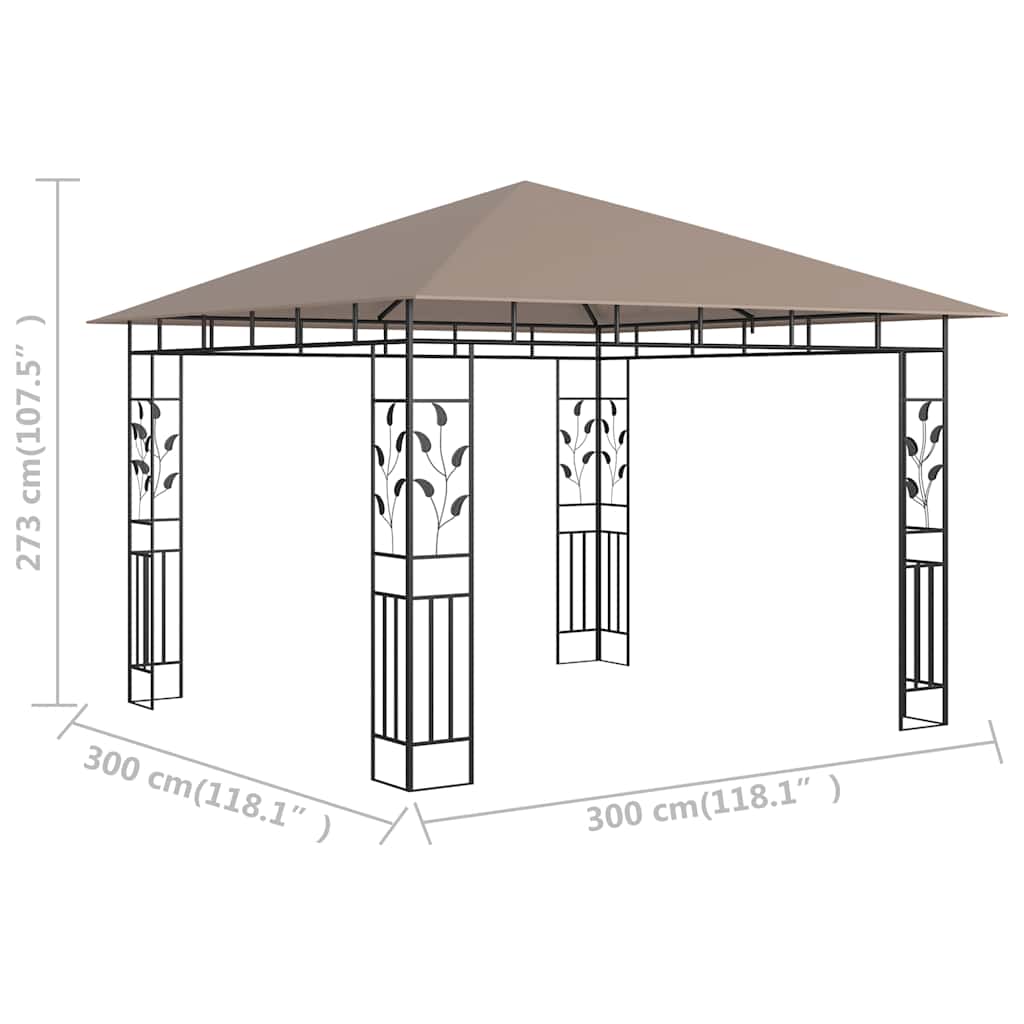 Gazebo con Zanzariera 3x3x2,73 m Talpa 180 g/m² | homemem39