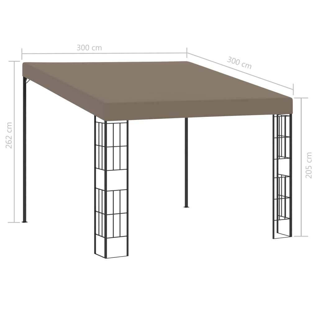 Gazebo a Parete 3x3 m Talpa in Tessuto | homemem39