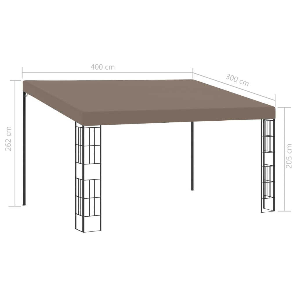 Gazebo a Parete 4x3 m Talpa in Tessuto | homemem39