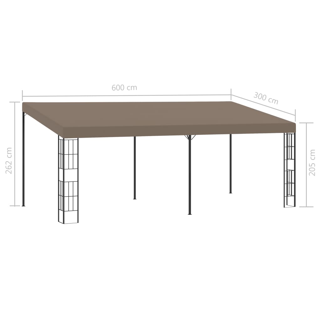 Gazebo a Parete 6x3 m Talpa in Tessuto | homemem39