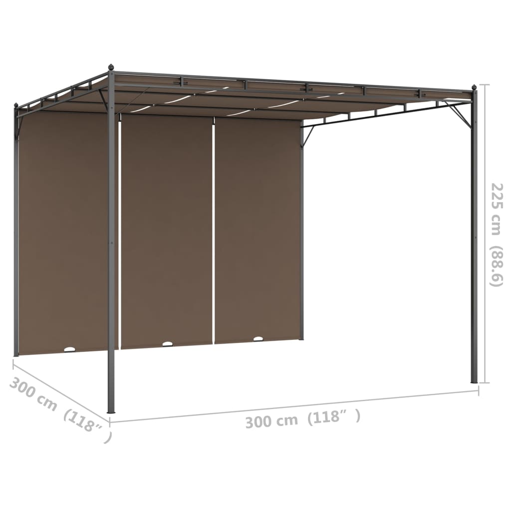 Gazebo da Giardino con Tenda Laterale 3x3x2,25 m Talpa | homemem39