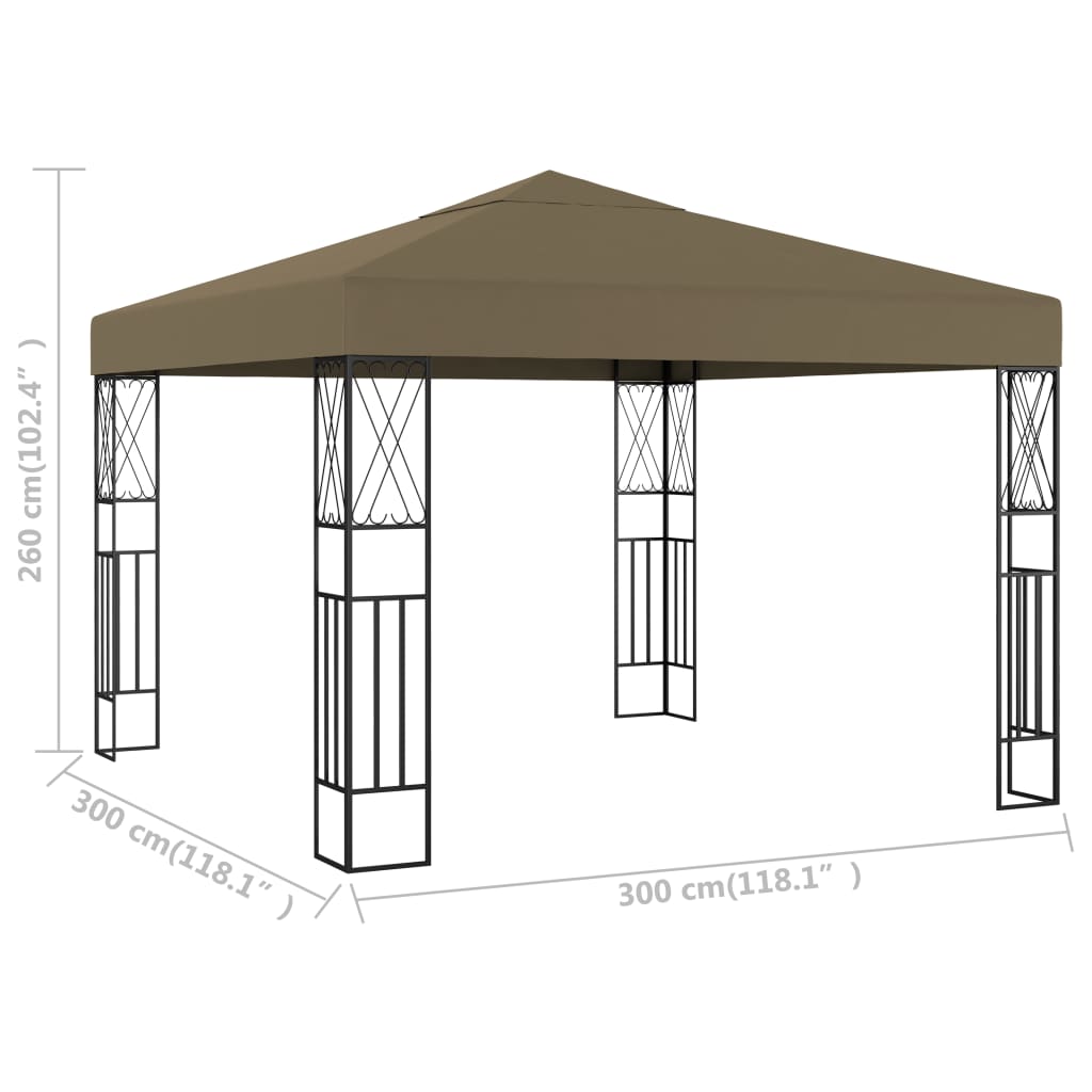 Gazebo 3x3 m Grigio Talpa in Tessuto | homemem39