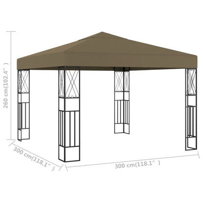 Gazebo 3x3 m Grigio Talpa in Tessuto | homemem39