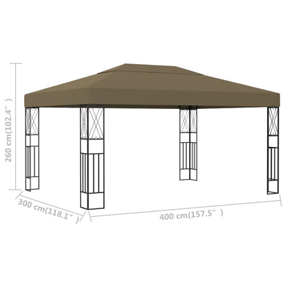 Gazebo 3x4 m Grigio Talpa in Tessuto | homemem39