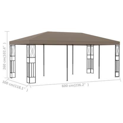 Gazebo 6x3 m Grigio Talpa in Tessuto | homemem39