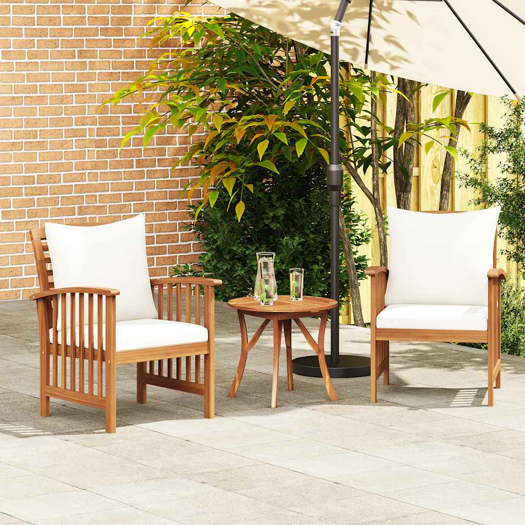 Sedie da Giardino con Cuscini 2 pz in Massello di Acacia - homemem39