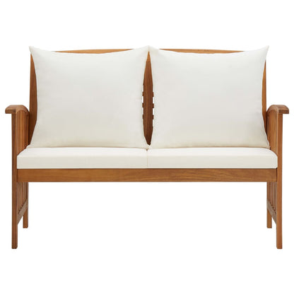 Panca da Giardino con Cuscini 119 cm in Massello Acacia - homemem39