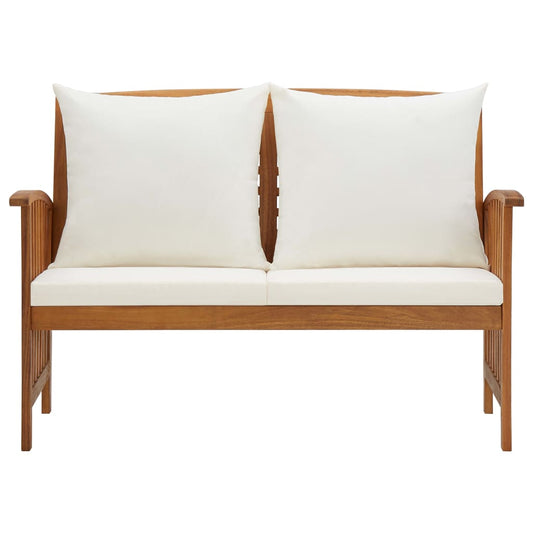 Panca da Giardino con Cuscini 119 cm in Massello Acacia - homemem39