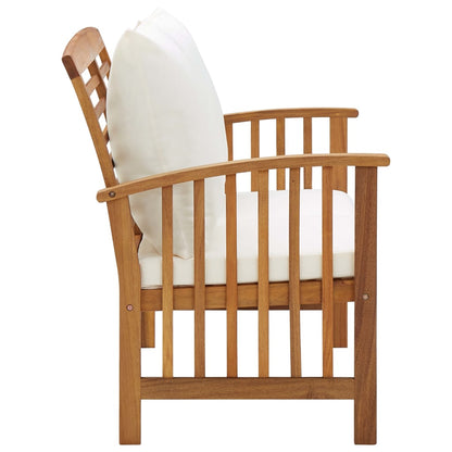 Panca da Giardino con Cuscini 119 cm in Massello Acacia - homemem39