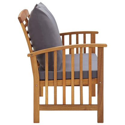 Panca da Giardino con Cuscini 119 cm in Massello Acacia - homemem39