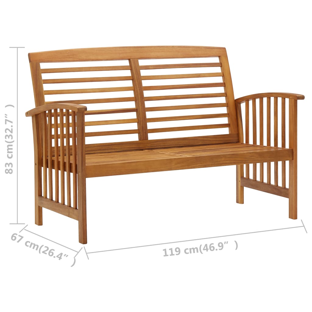 Set Divani da Giardino 2 pz in Legno Massello di Acacia | homemem39