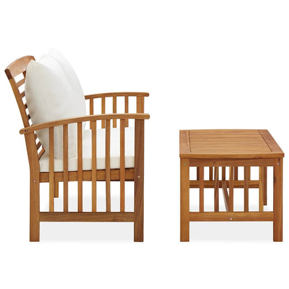 Set Divani da Giardino 2 pz con Cuscini in Massello di Acacia | homemem39