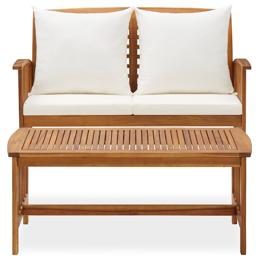 Set Divani da Giardino 2 pz con Cuscini in Massello di Acacia | homemem39