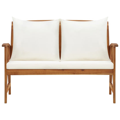 Panca da Giardino con Cuscini 119 cm in Massello Acacia - homemem39