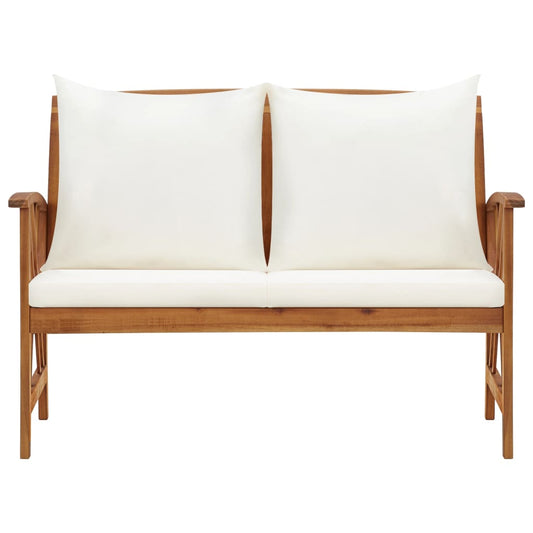 Panca da Giardino con Cuscini 119 cm in Massello Acacia - homemem39