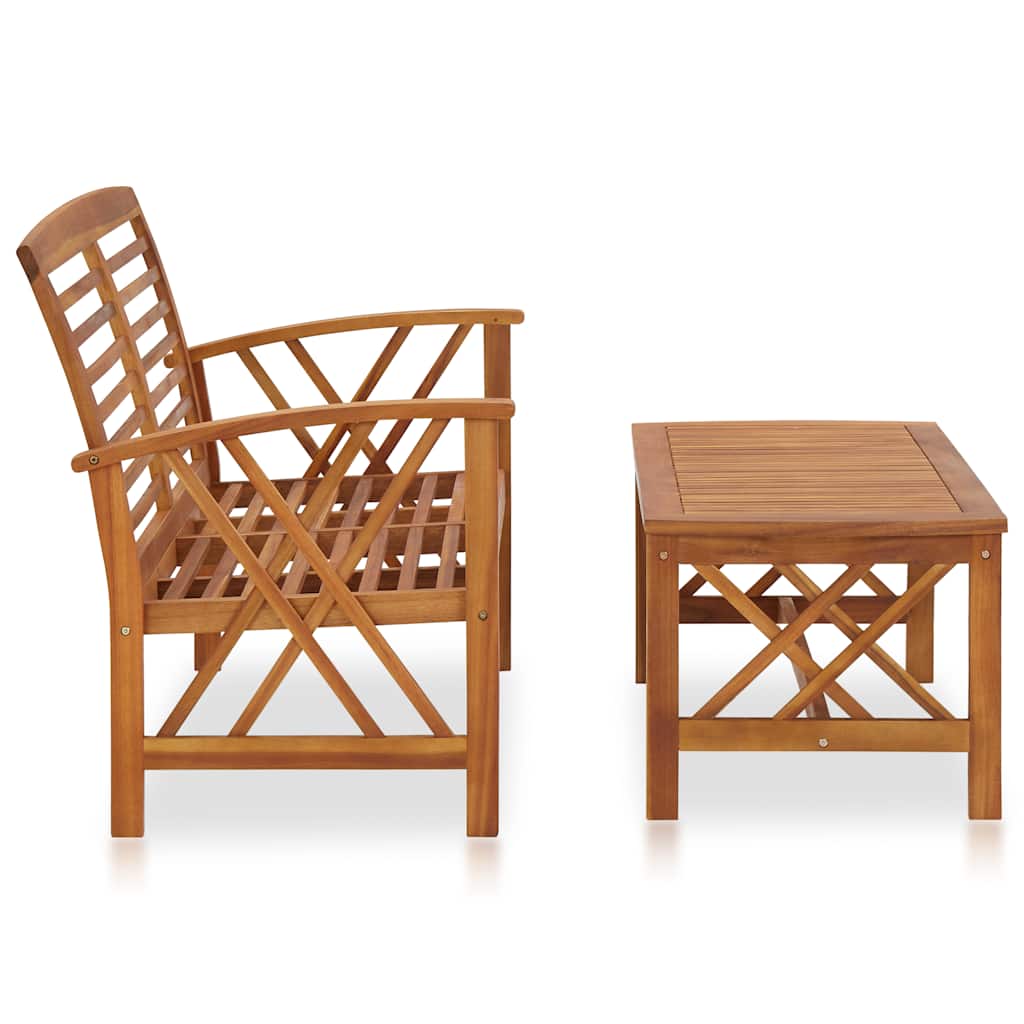 Set Divani da Giardino 2 pz in Legno Massello di Acacia | homemem39