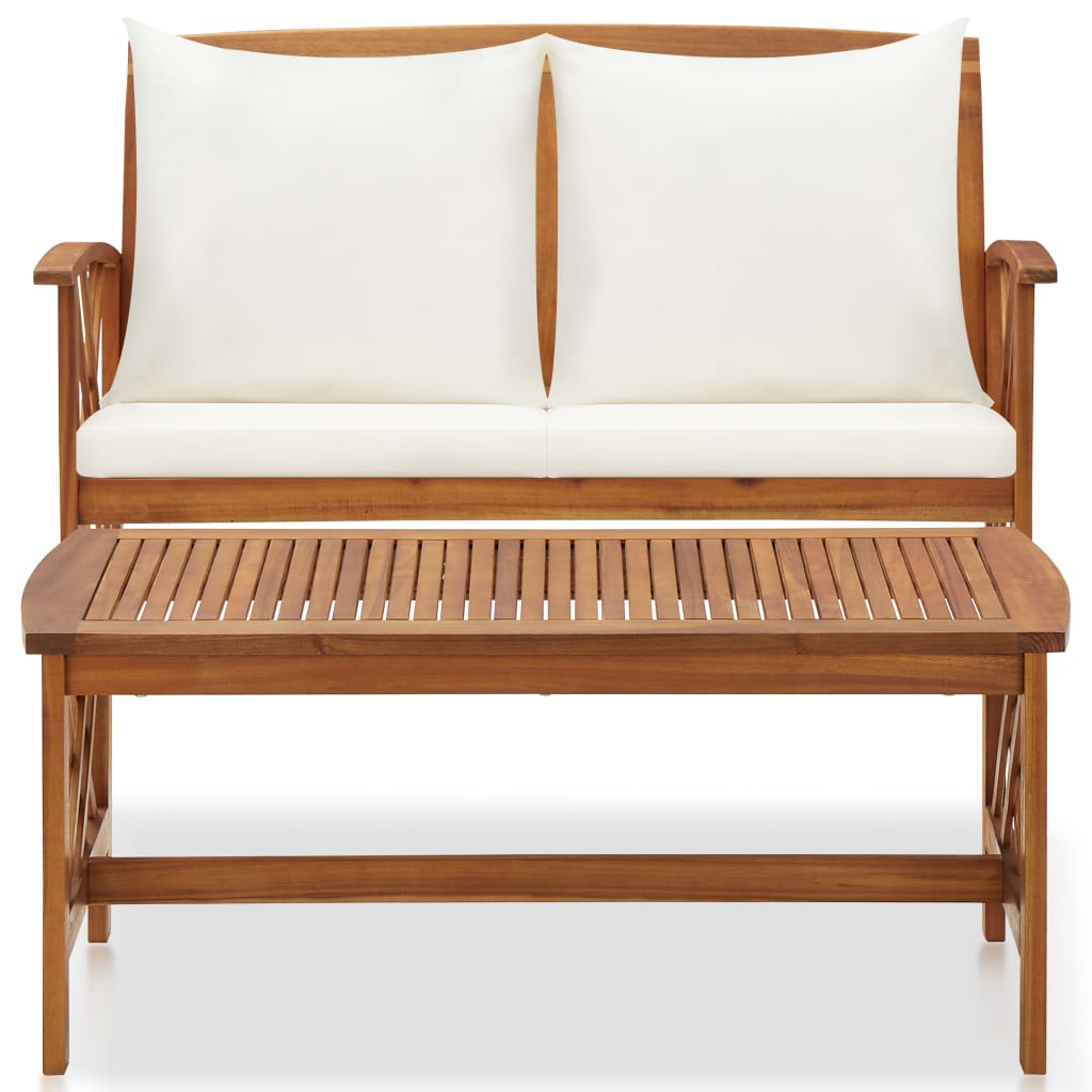 Set Divani da Giardino 2 pz con Cuscini in Massello di Acacia | homemem39