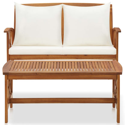 Set Divani da Giardino 2 pz con Cuscini in Massello di Acacia | homemem39