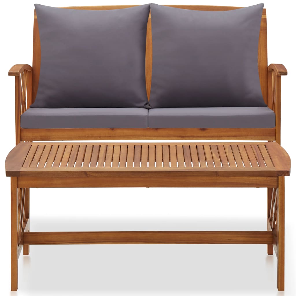 Set Divani da Giardino 2 pz con Cuscini in Massello di Acacia | homemem39