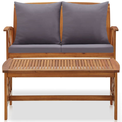 Set Divani da Giardino 2 pz con Cuscini in Massello di Acacia | homemem39