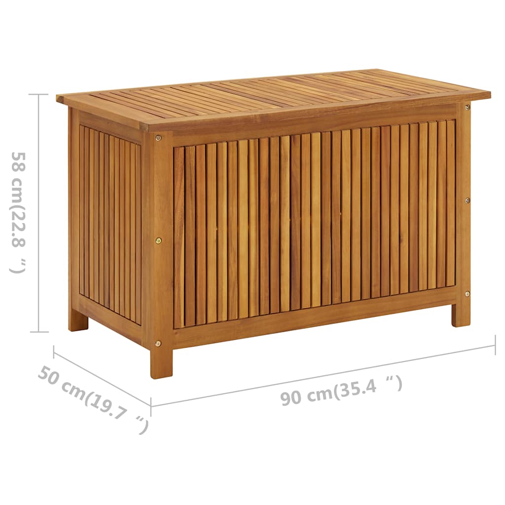 Contenitore da Giardino 90x50x58 cm in Legno Massello di Acacia - homemem39