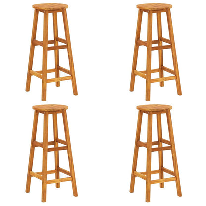 Sgabelli da Bar 4 pz in Legno Massello di Acacia