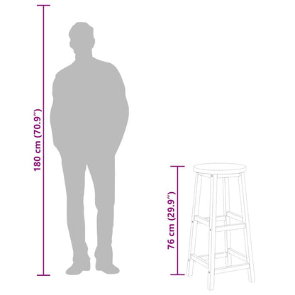 Sgabelli da Bar 6 pz in Legno Massello di Acacia - homemem39