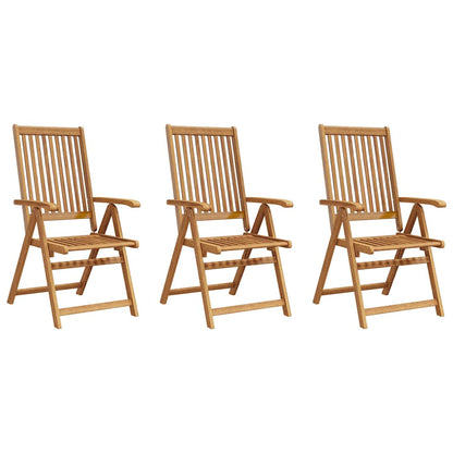 Sedie da Giardino Pieghevoli 3 pz in Legno Massello d'Acacia