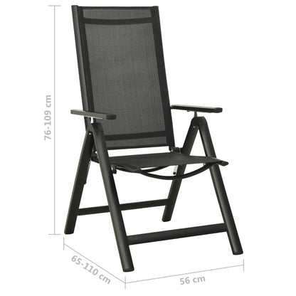 Sedie Giardino Pieghevoli 2 pz Textilene e Alluminio Nere - homemem39
