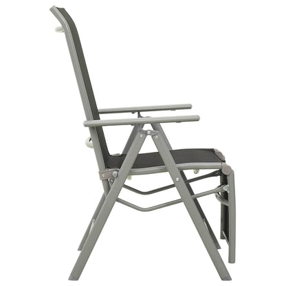 Sedie da Giardino Reclinabili 2pz Textilene e Alluminio Argento | homemem39