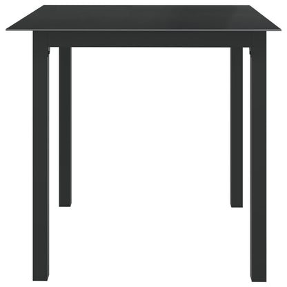 Tavolo da Giardino Nero 80x80x74 cm in Alluminio e Vetro | homemem39