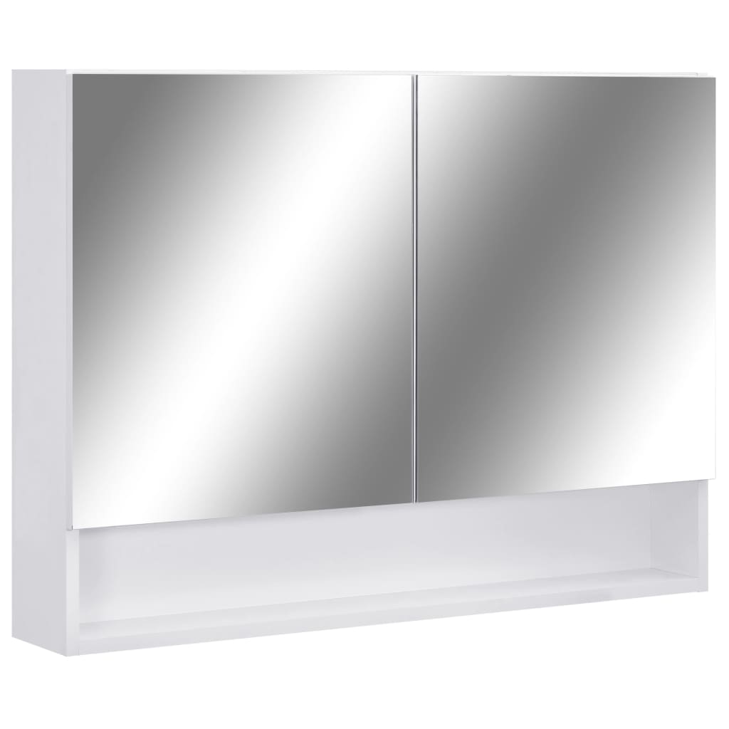 Armadietto a Specchio con LED Bianco 80x15x60 cm in MDF | homemem39