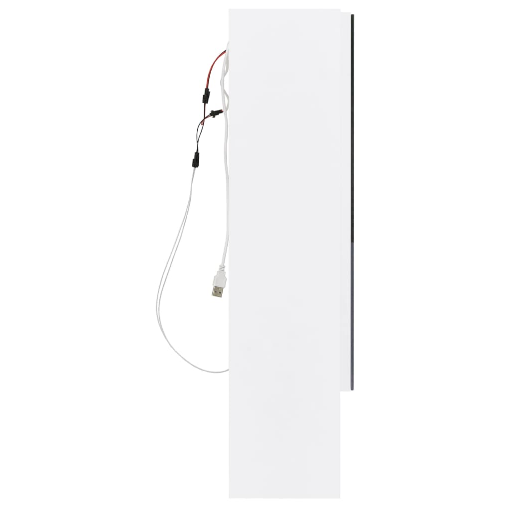 Armadietto a Specchio con LED Bianco 80x15x60 cm in MDF | homemem39