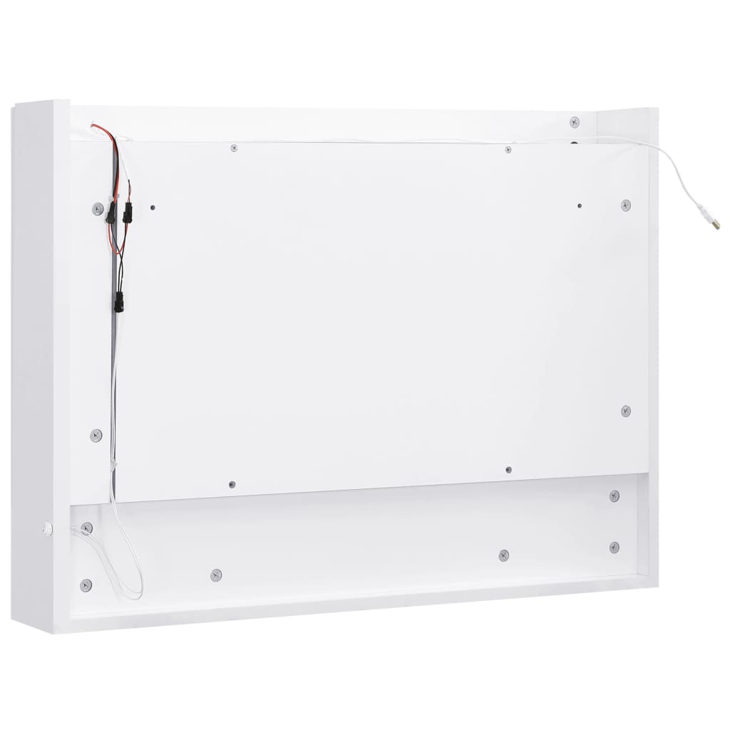 Armadietto a Specchio con LED Bianco 80x15x60 cm in MDF | homemem39