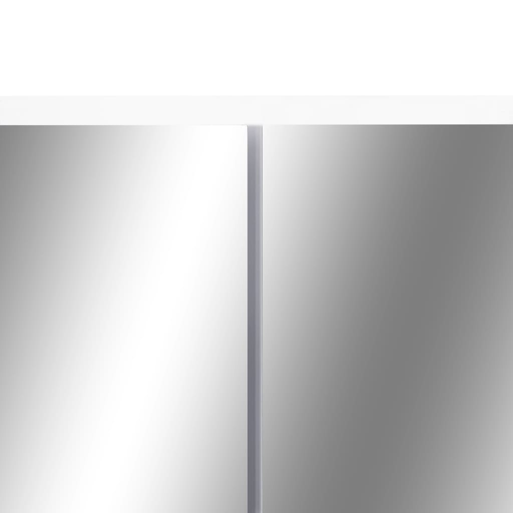 Armadietto a Specchio con LED Bianco 80x15x60 cm in MDF | homemem39