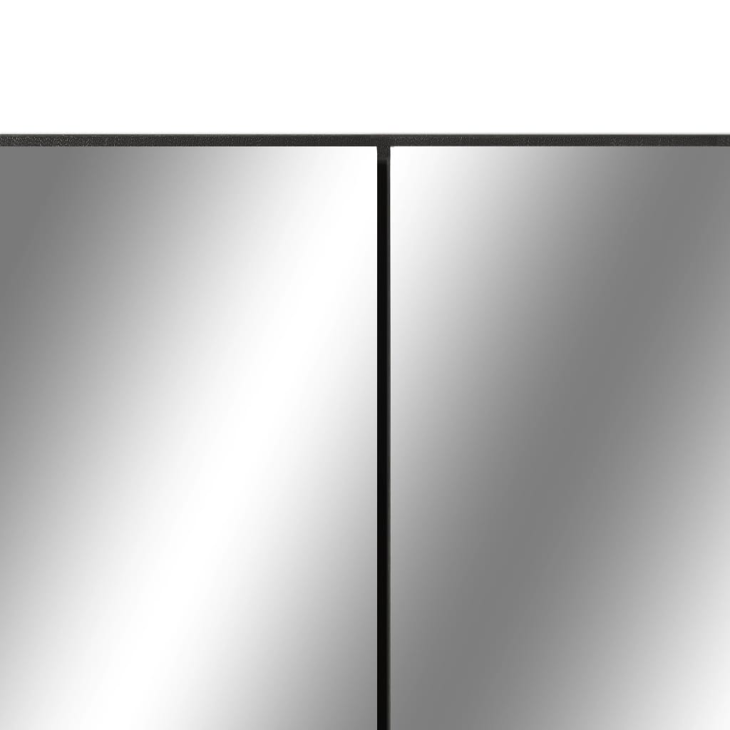 Armadietto a Specchio con LED Nero 80x15x60 cm in MDF | homemem39