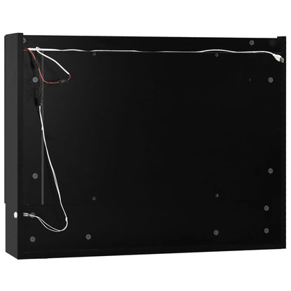 Armadietto a Specchio con LED Nero 80x15x60 cm in MDF | homemem39