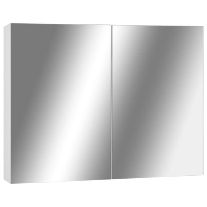 Armadietto a Specchio Bianco 80x15x60 cm in MDF | homemem39