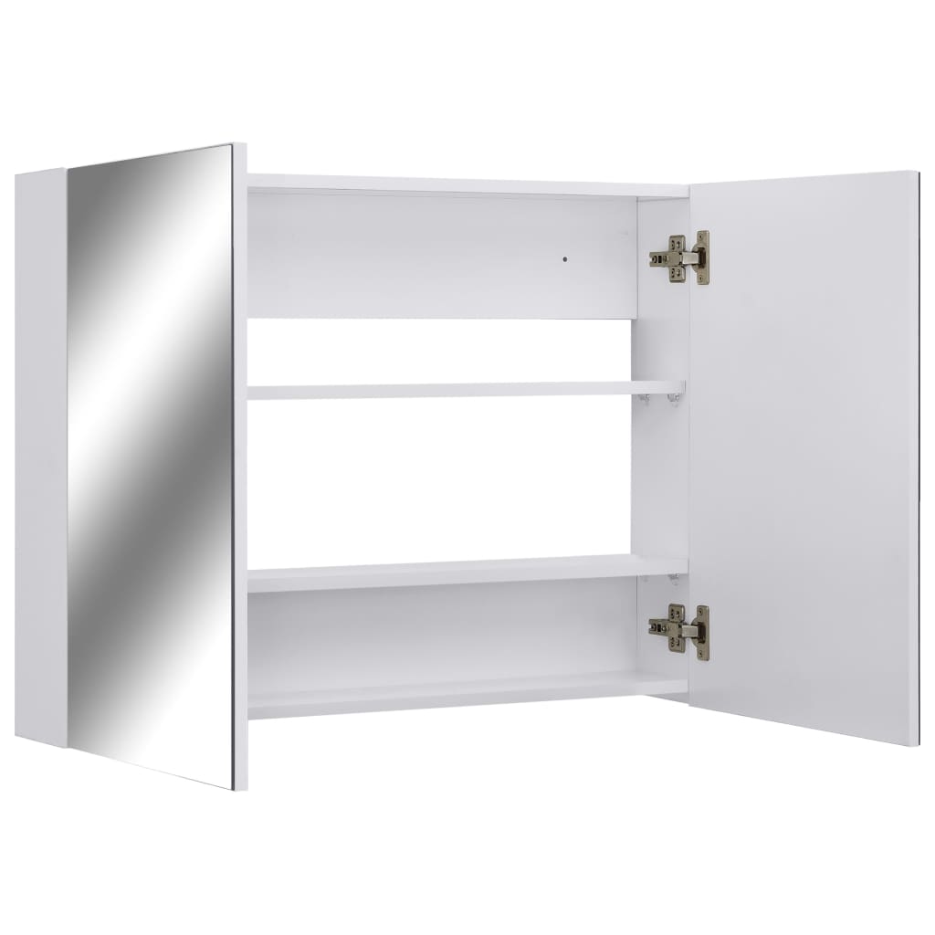 Armadietto a Specchio Bianco 80x15x60 cm in MDF | homemem39