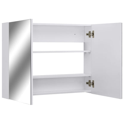 Armadietto a Specchio Bianco 80x15x60 cm in MDF | homemem39