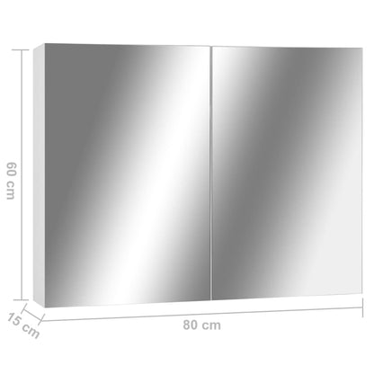 Armadietto a Specchio Bianco 80x15x60 cm in MDF | homemem39