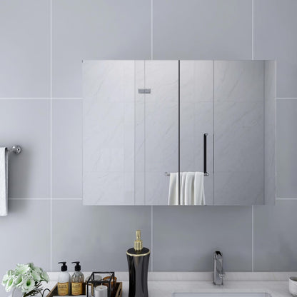 Armadietto a Specchio Bianco 80x15x60 cm in MDF | homemem39